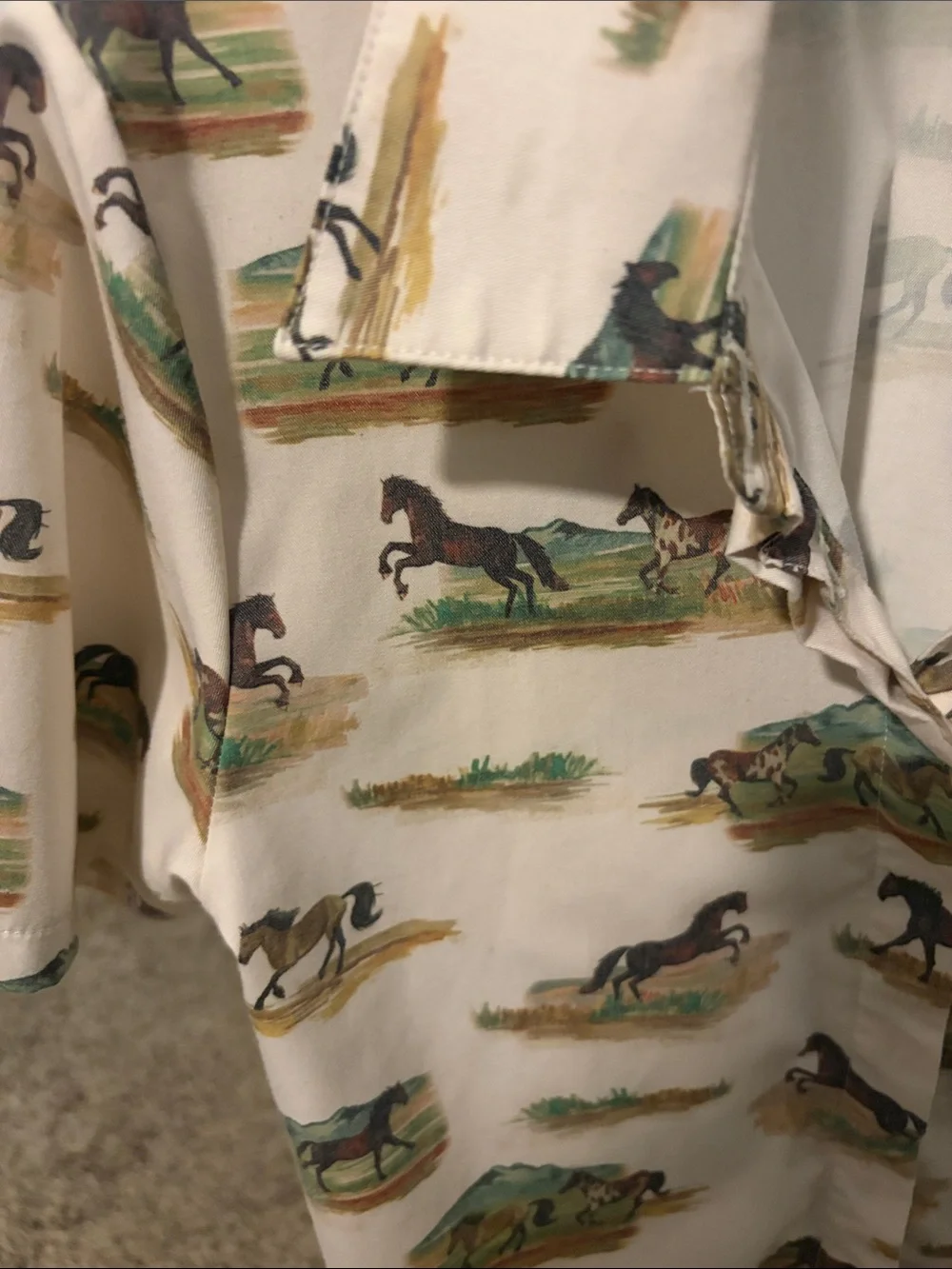 Horse-Print Button-Down Shirt for Kids